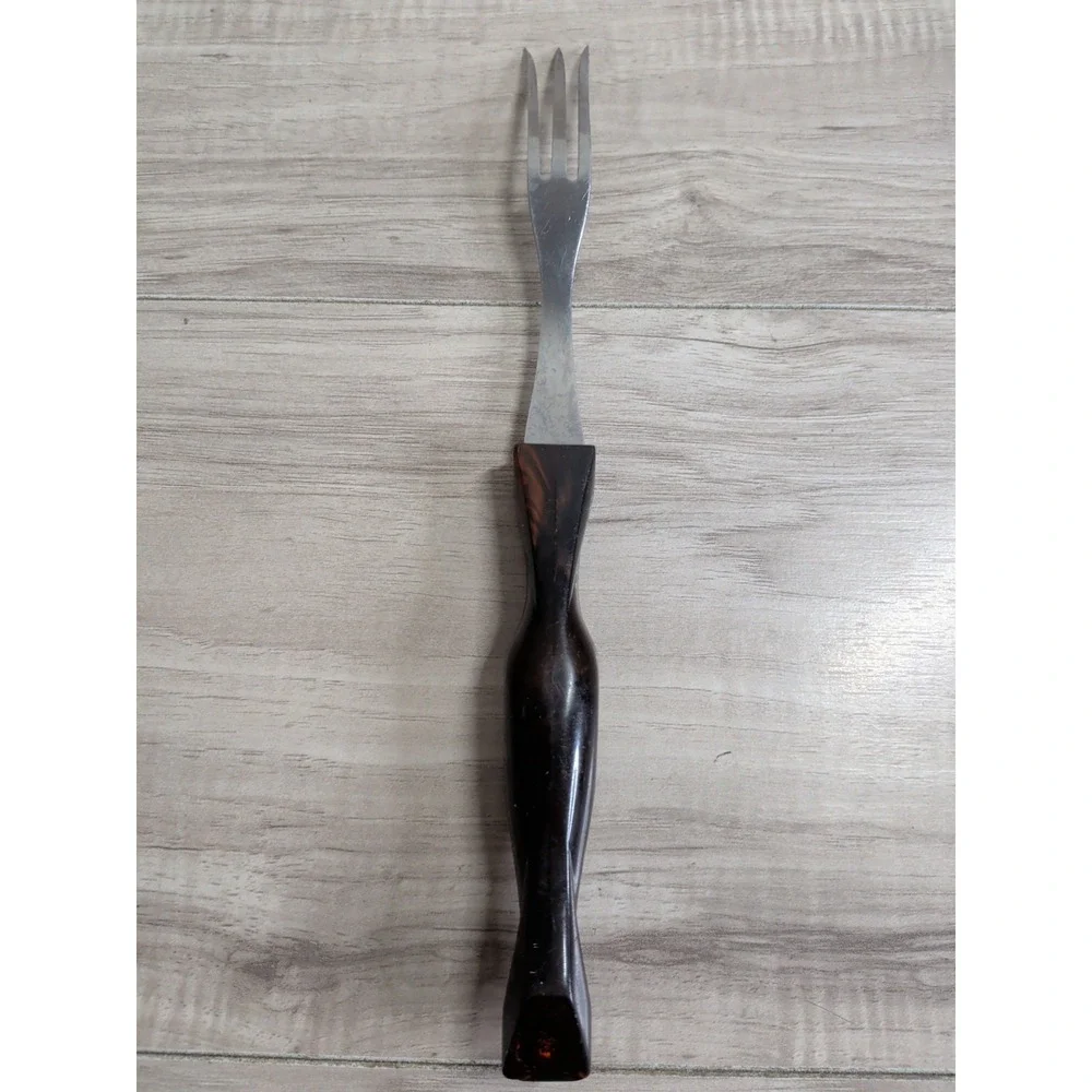 Vintage Cutco No. 1726 Stainless Turning Fork With Classic Marbleized Handle